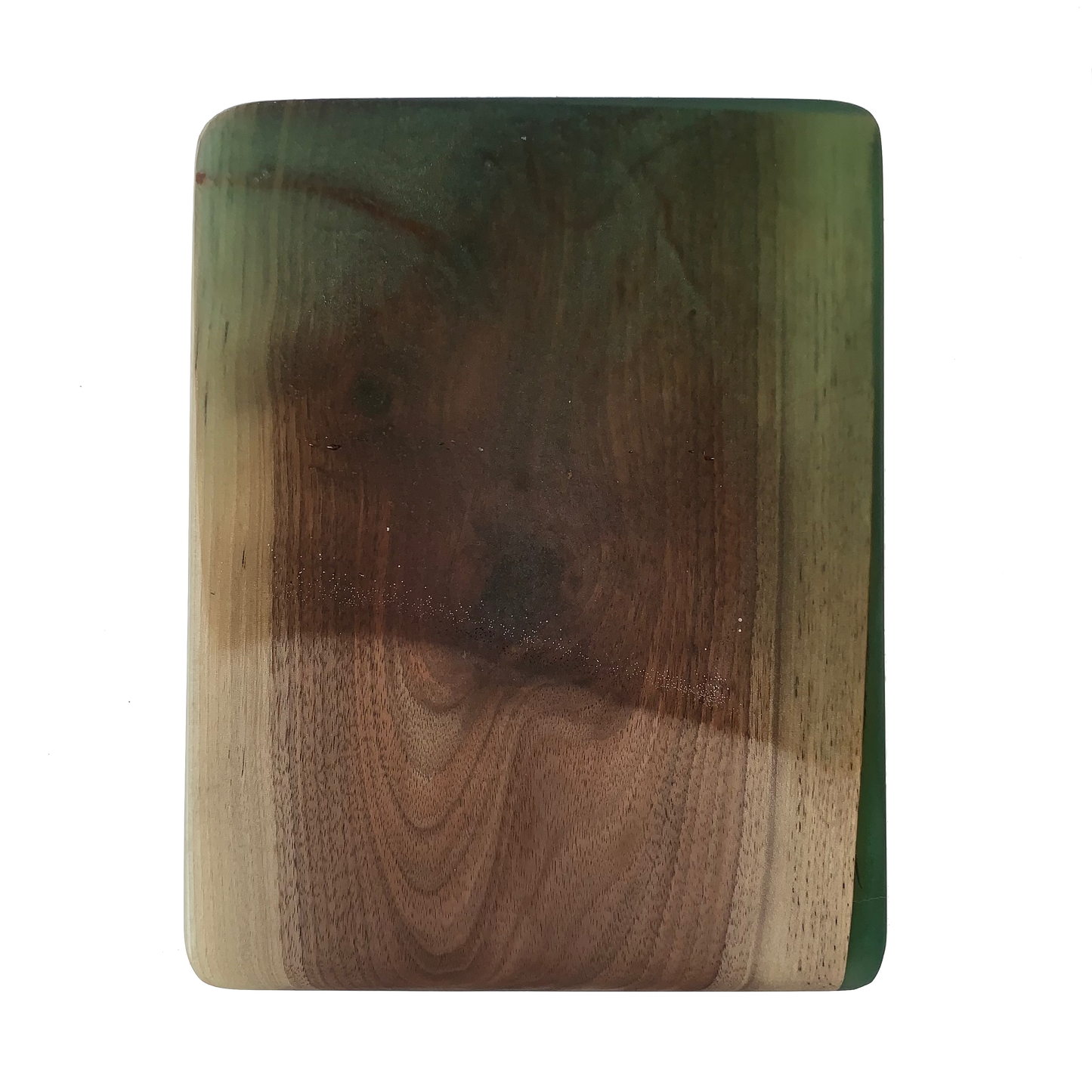 Walnut with Green Resin Butter Board