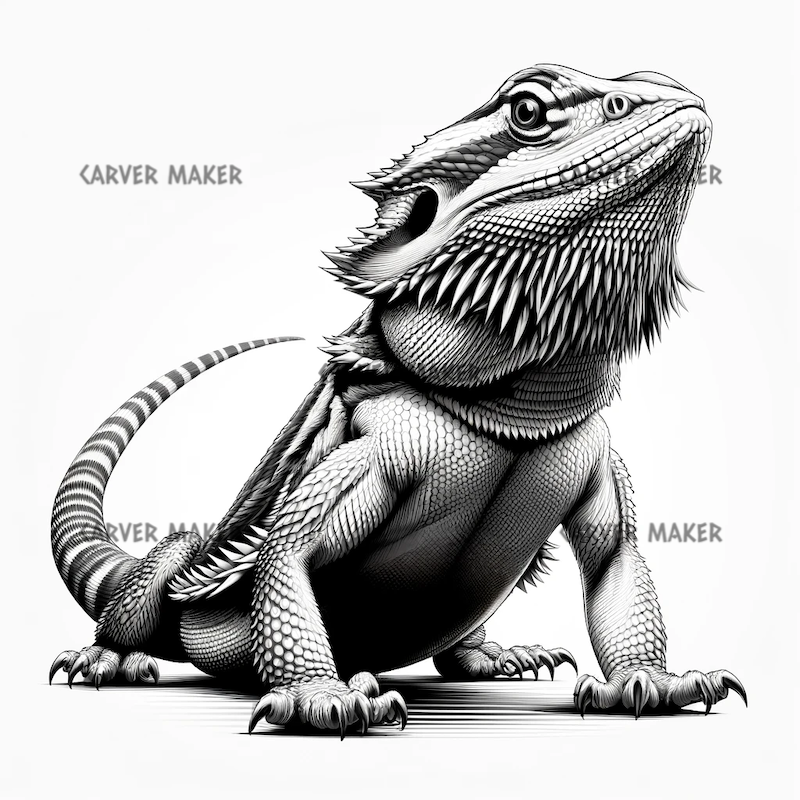 Bearded Dragon - ART - Laser Engraving