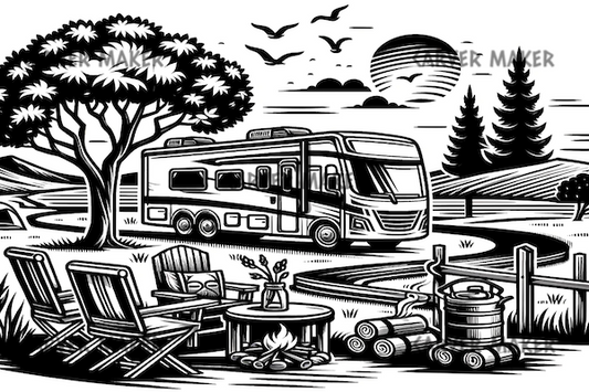 Camping with the RV - ART - Laser Engraving