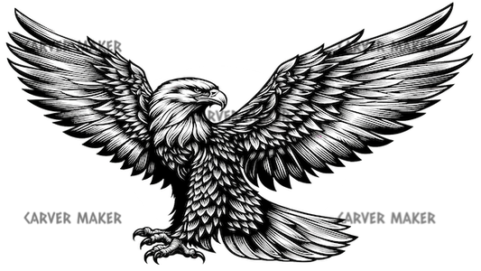 Eagle with Spread Wings - ART - Laser Engraving