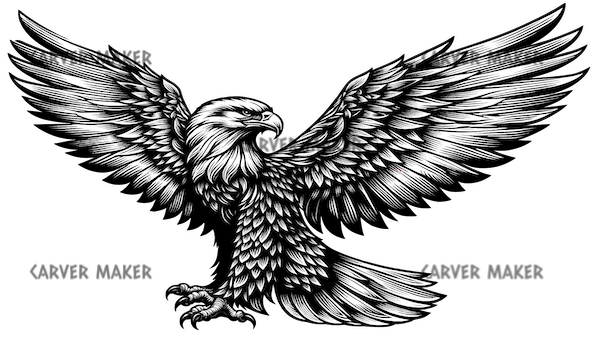 Eagle with Spread Wings - ART - Laser Engraving