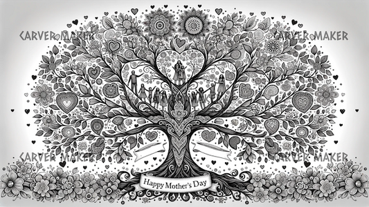 Árbol Genealógico del Día de la Madre 2 - ARTE - Grabado Láser