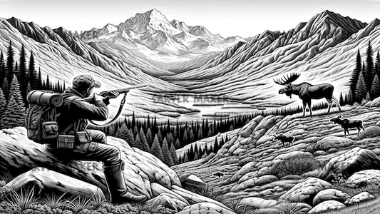 Hunting for Moose in the Mountains - ART - Laser Engraving