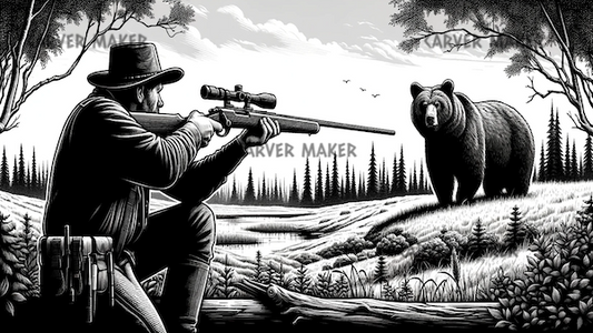 Cowboy Hunting for Bear - ART - Laser Engraving