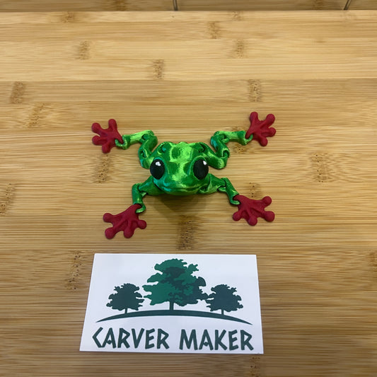 Figurine imprimée en 3D de grenouille verte