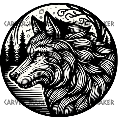 Lone Wolf in the Wilderness - ART - Laser Engraving
