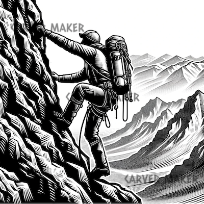 Mountaineer Climbing - ART - Laser Engraving