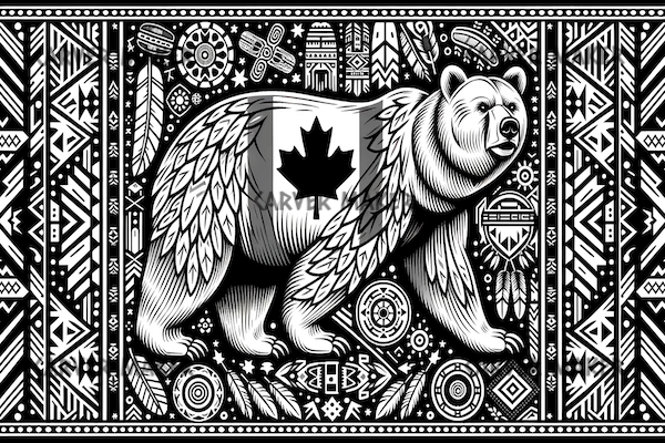 Oso Polar - Canadá - Nativo - ARTE - Grabado Láser