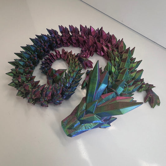 Figurine imprimée en 3D du dragon de cristal magique