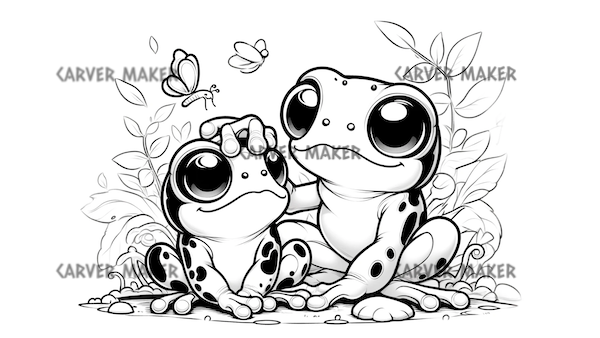 Tree Frogs Friends - ART - Laser Engraving