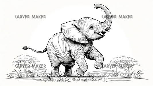 Baby Elephant - ART - Laser Engraving