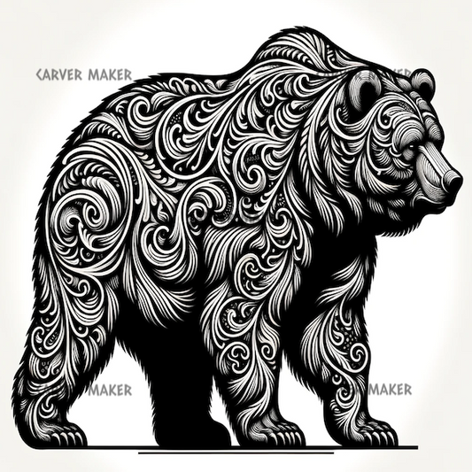 Big Bear in Filigree - ART - Laser Engraving