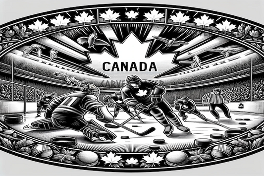 Ovale Hockey Canada - ART - Gravure laser
