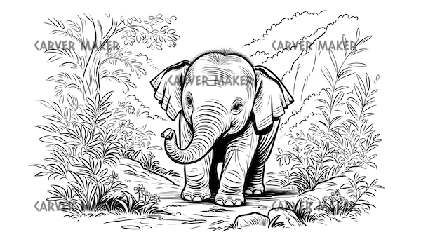 Lindo Bebé Elefante - ARTE - Grabado Láser