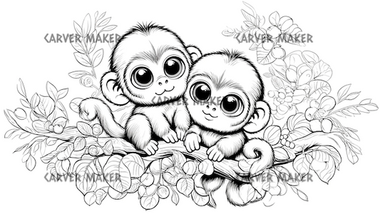 Monkey Babies - ART - Laser Engraving