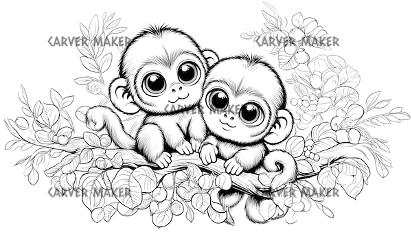 Monkey Babies - ART - Laser Engraving