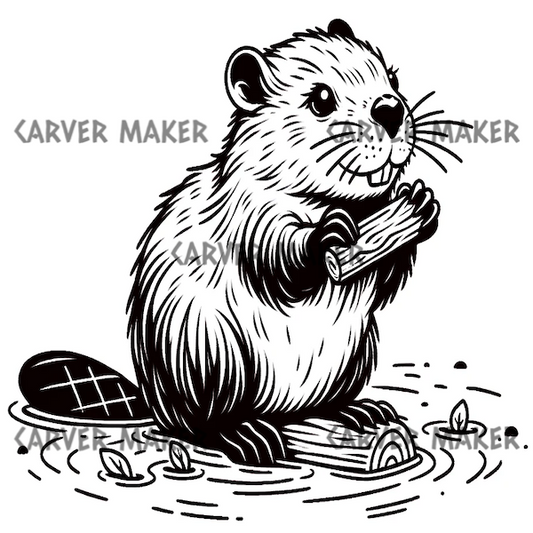 Cute Baby Beaver - ART - Laser Engraving