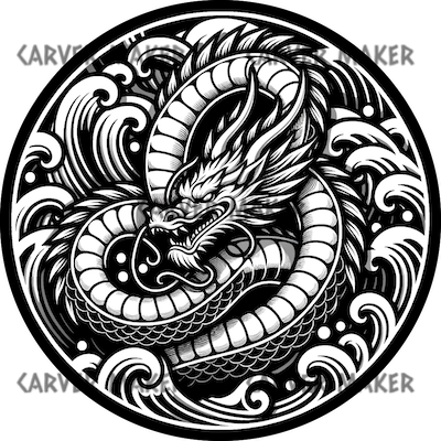 Dragon Curled - ART - Laser Engraving