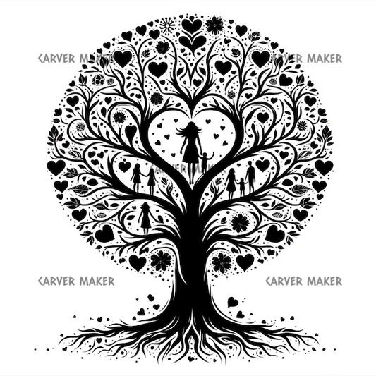 Family Tree with Large Family - ART - Laser Engraving