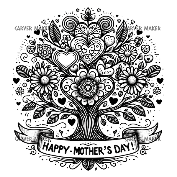 Happy Mother's Day Family Tree - ART - Laser Engraving