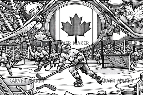 Canada Hockey - ART - Laser Engraving