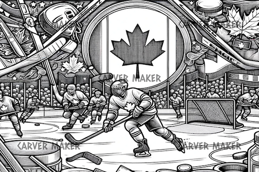 Canada Hockey - ART - Laser Engraving
