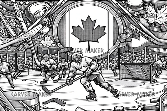 Canada Hockey - ART - Gravure laser