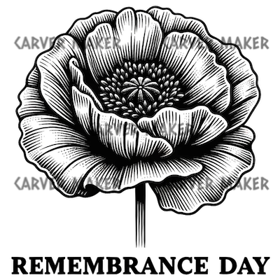 Poppy - Remembrance Day - ART - Laser Engraving