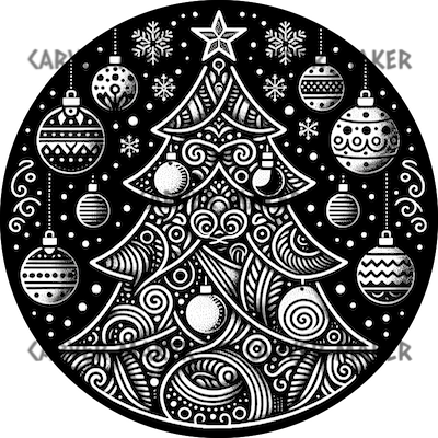 Arbre de Noël avec ornements - ART - Gravure laser