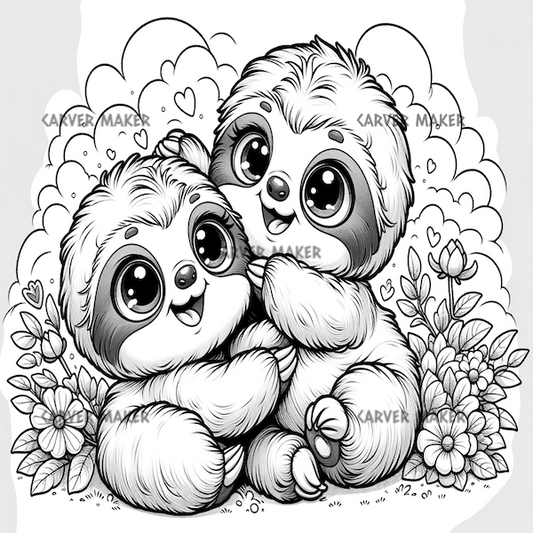 Baby Sloths - ART - Laser Engraving