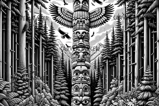 Totem Pole in a Forest - ART - Laser Engraving