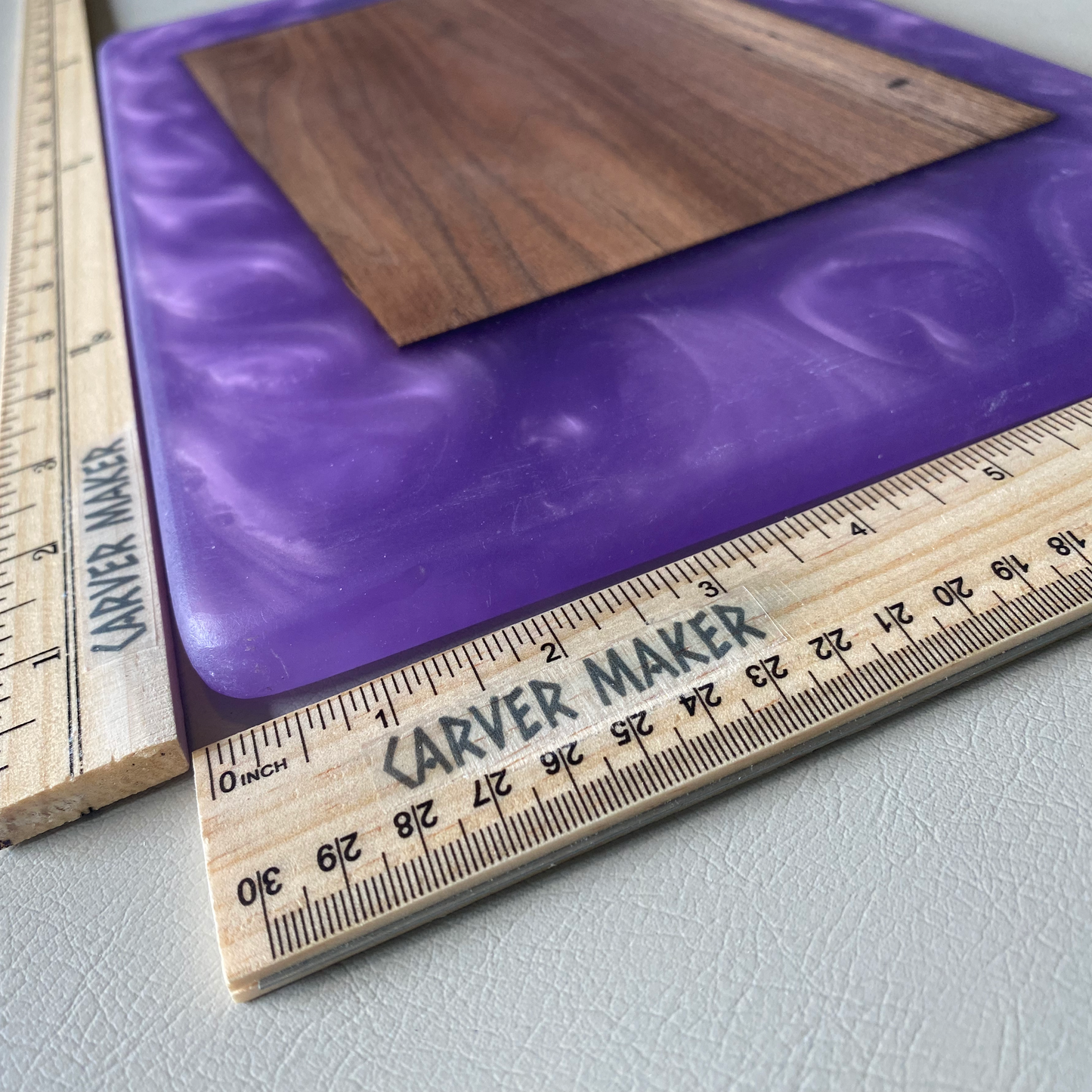 Walnut in Purple and Green Resin Serving Board