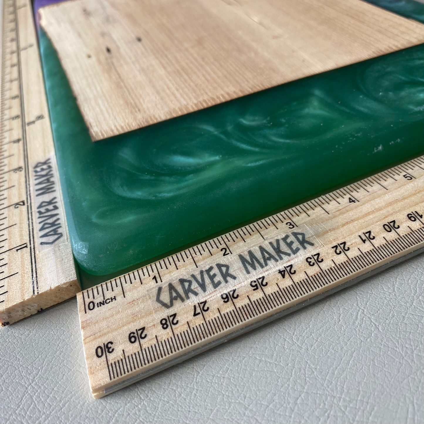 Ash Wood in Green and Purple Resin Serving Board