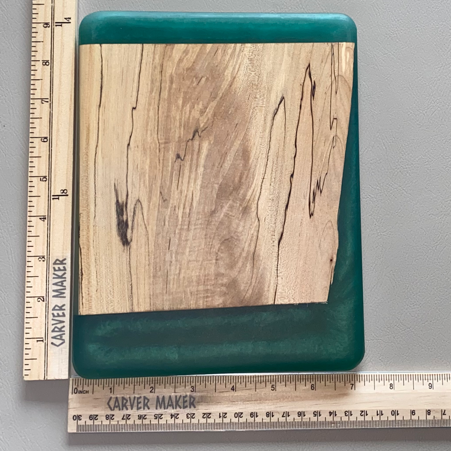 Ambrosia Maple with Green Resin Butter Board