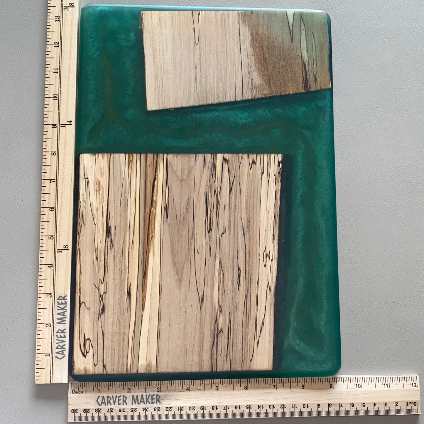 Ambrosia Maple in Green Resin Serving Board