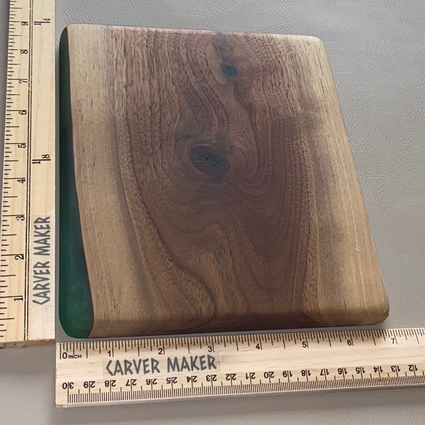 Walnut with Green Resin Butter Board