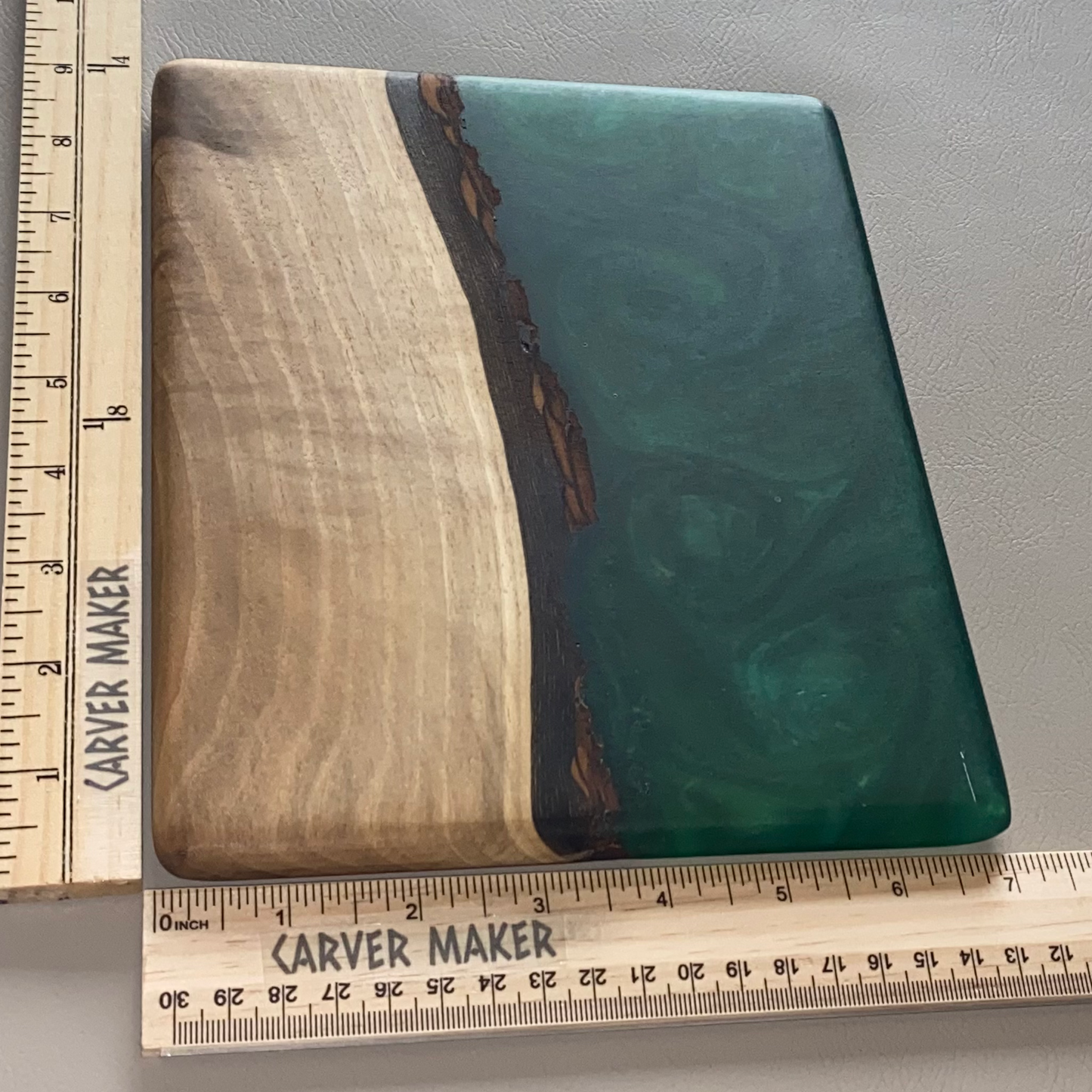 Walnut in Green Resin Butter Board