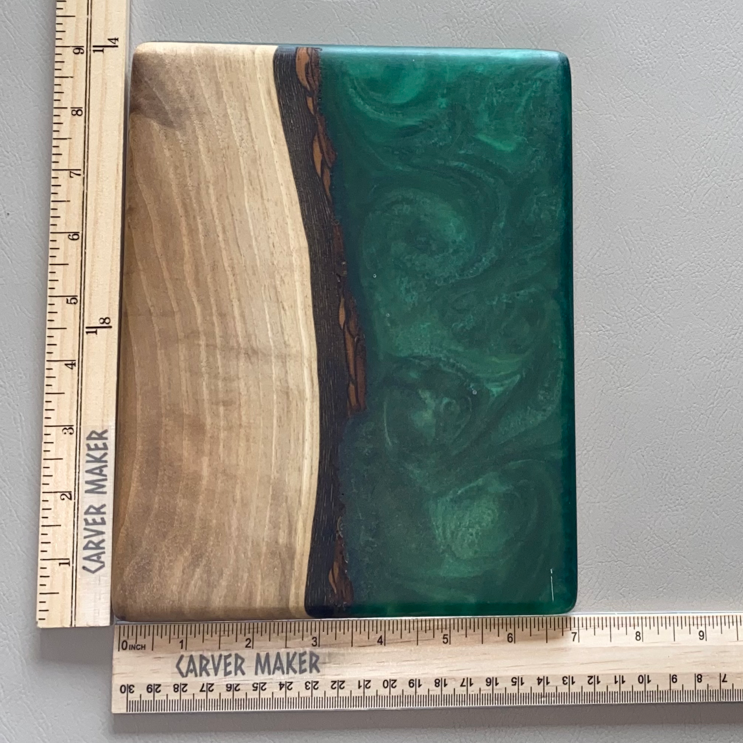 Walnut in Green Resin Butter Board