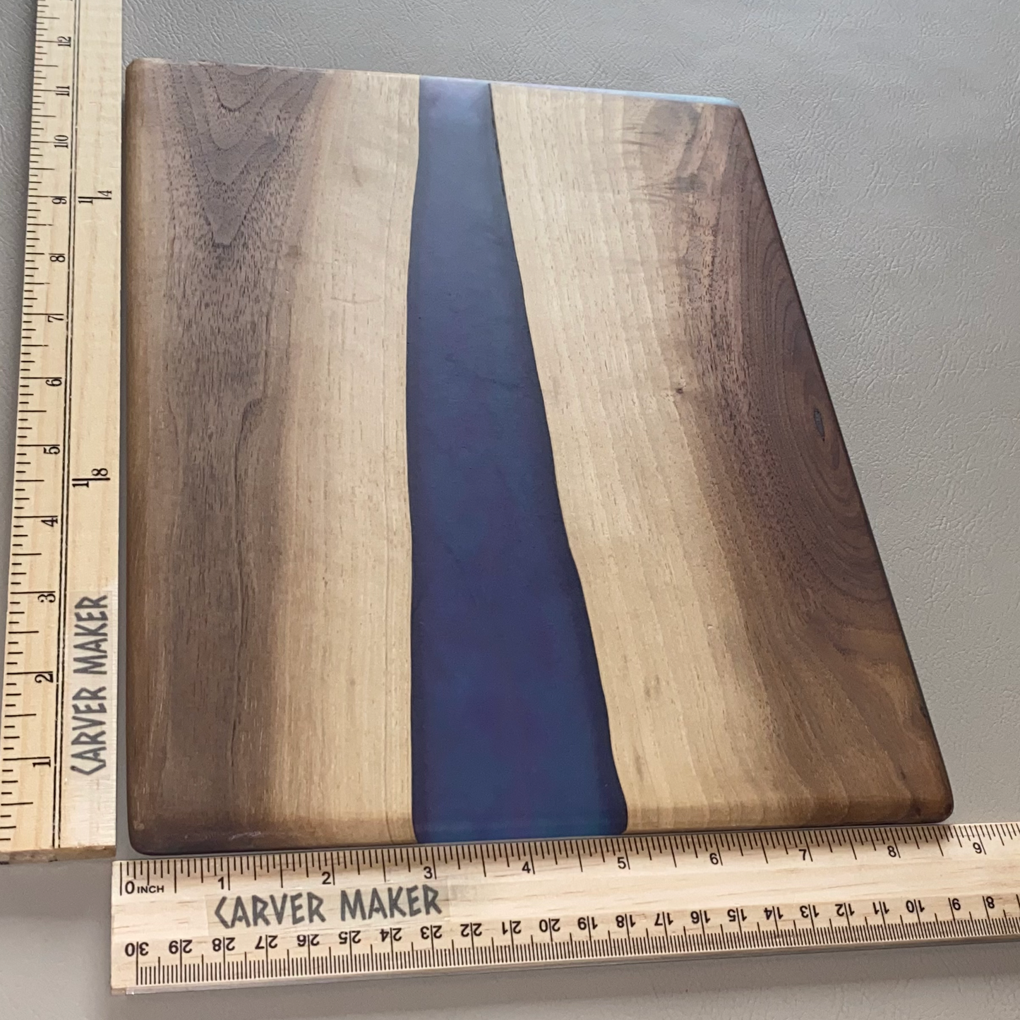 Walnut with Dark Purple & Blue Resin River Serving Board