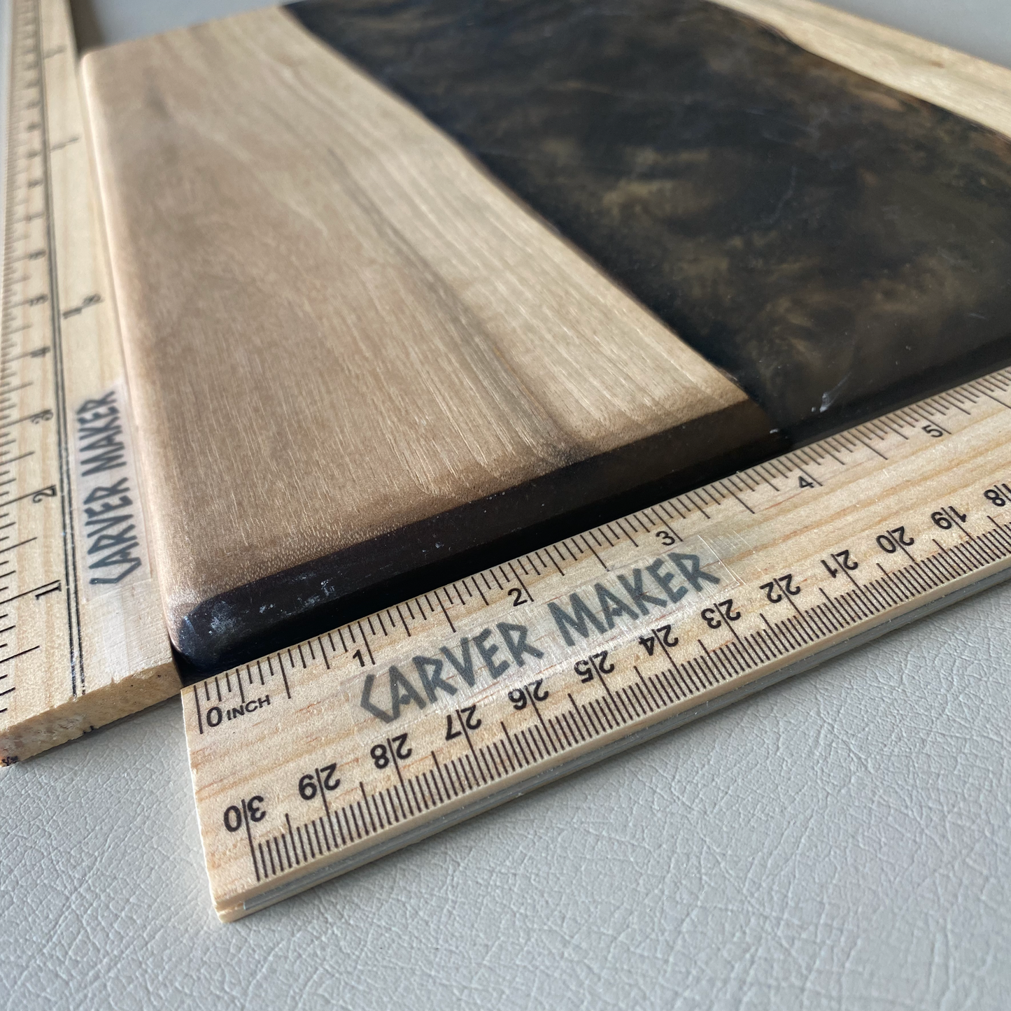 Walnut with Gold and Copper Resin River Serving Board