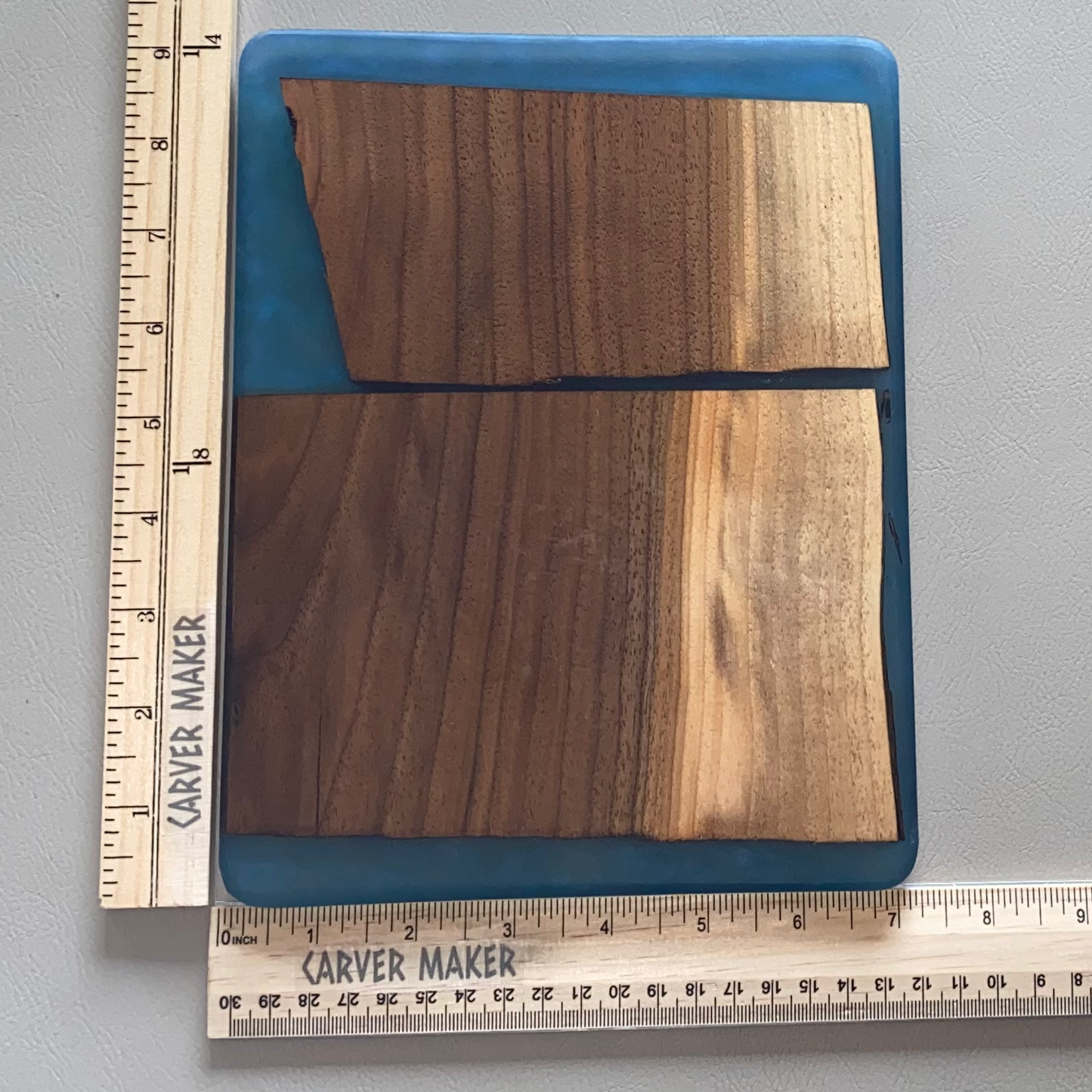 Walnut in Blue Resin Butter Board