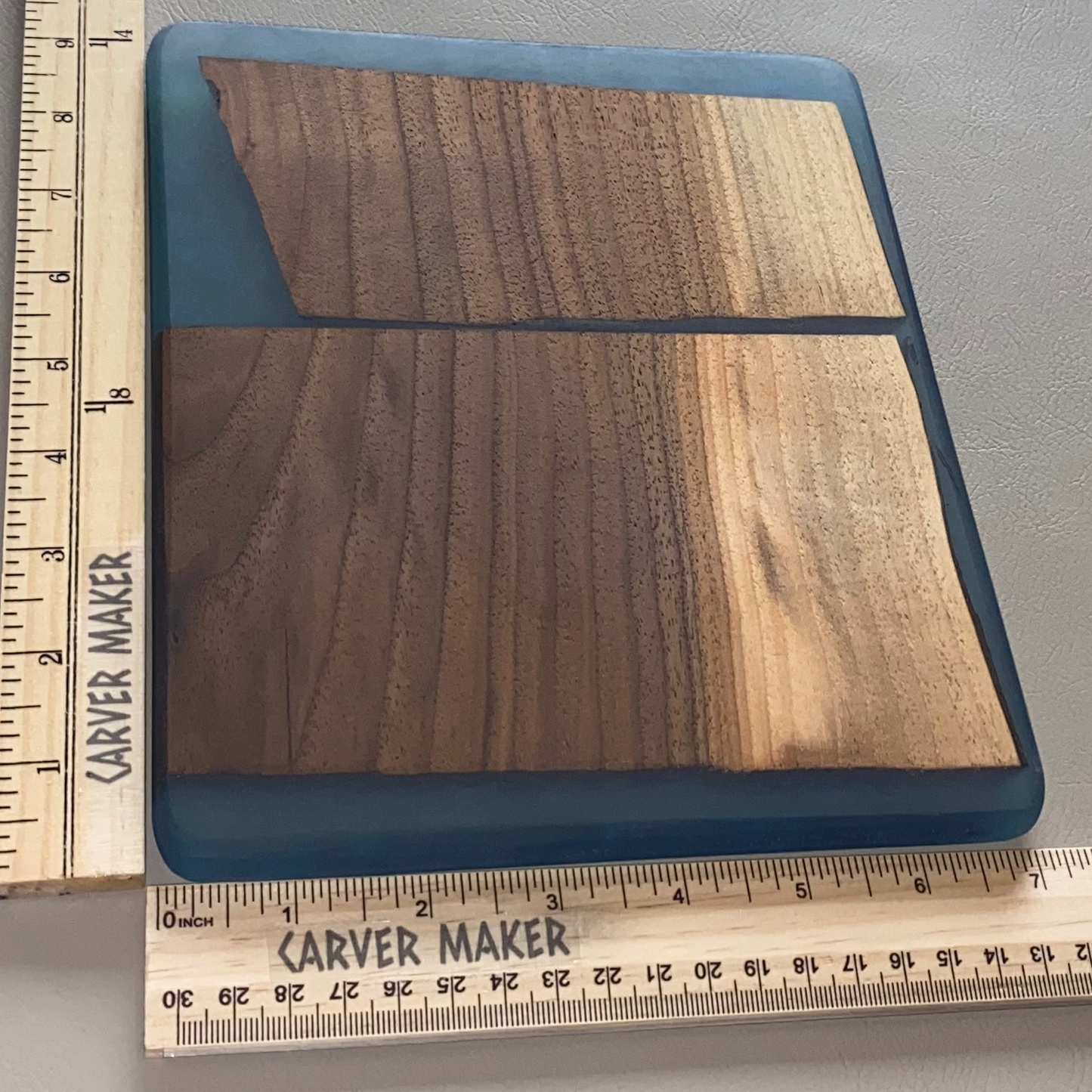 Walnut in Blue Resin Butter Board