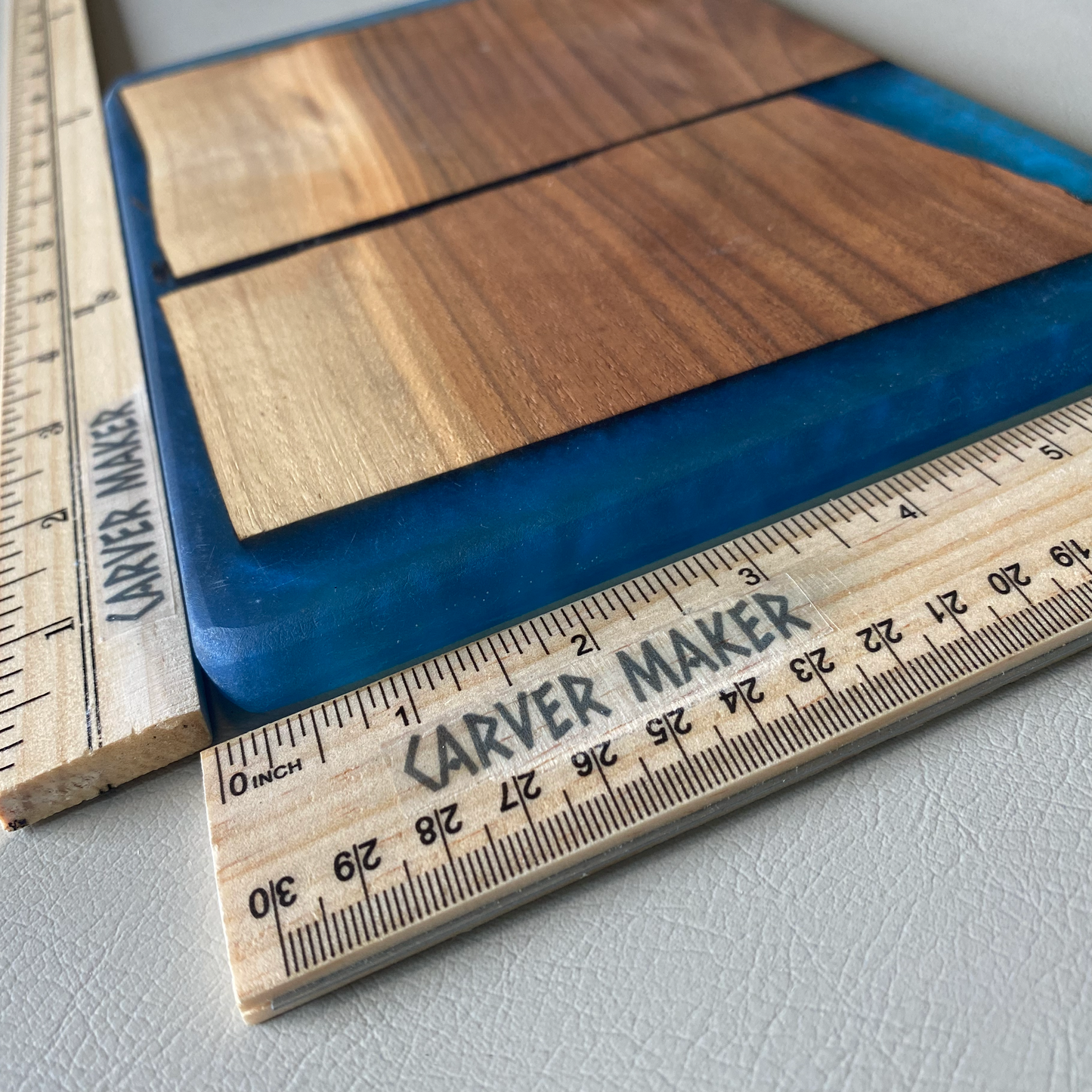 Walnut in Blue Resin Butter Board