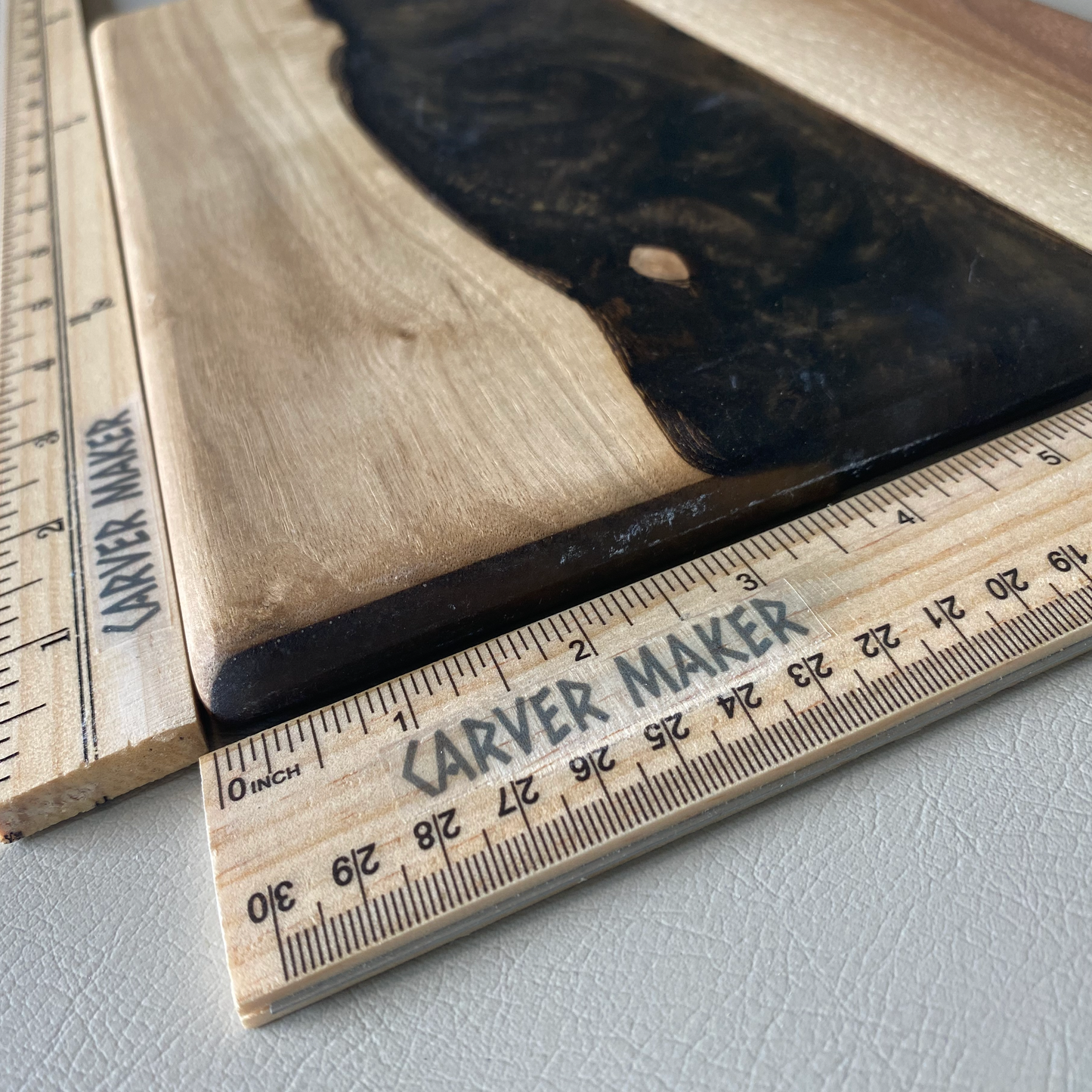 Walnut in Gold and Copper Resin River Serving Board