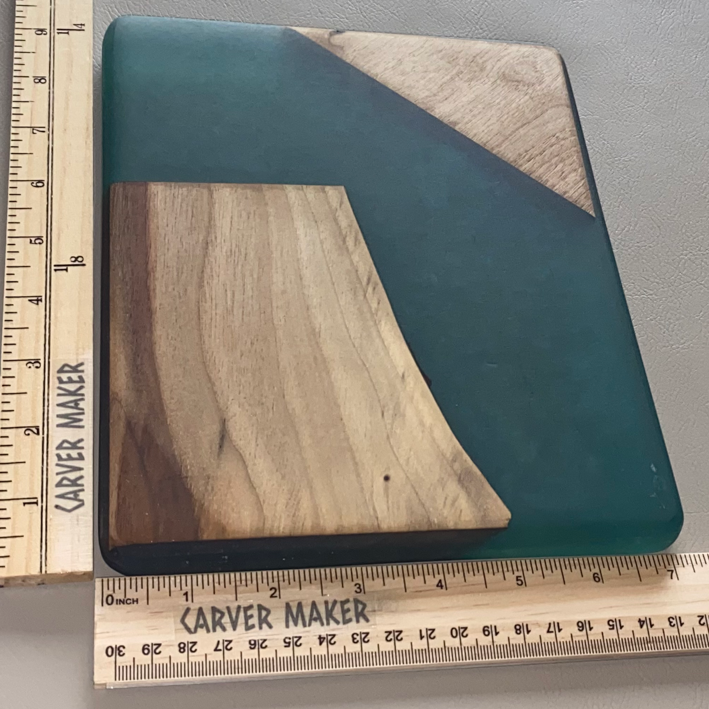 Walnut with Dark Blue Resin Butter Board