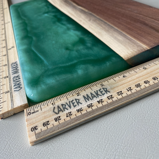 Walnut with Green Resin Serving Board