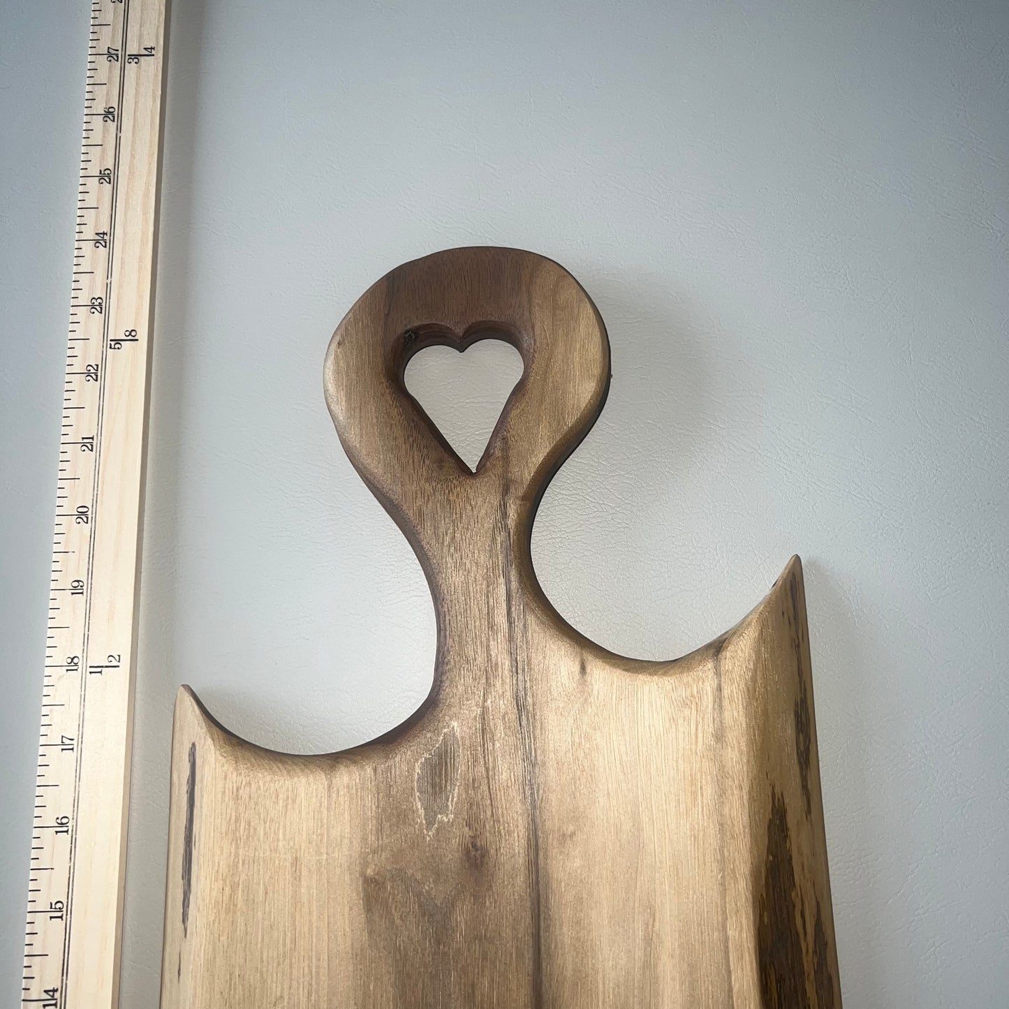 Heart Handle Walnut Wood Serving Tray