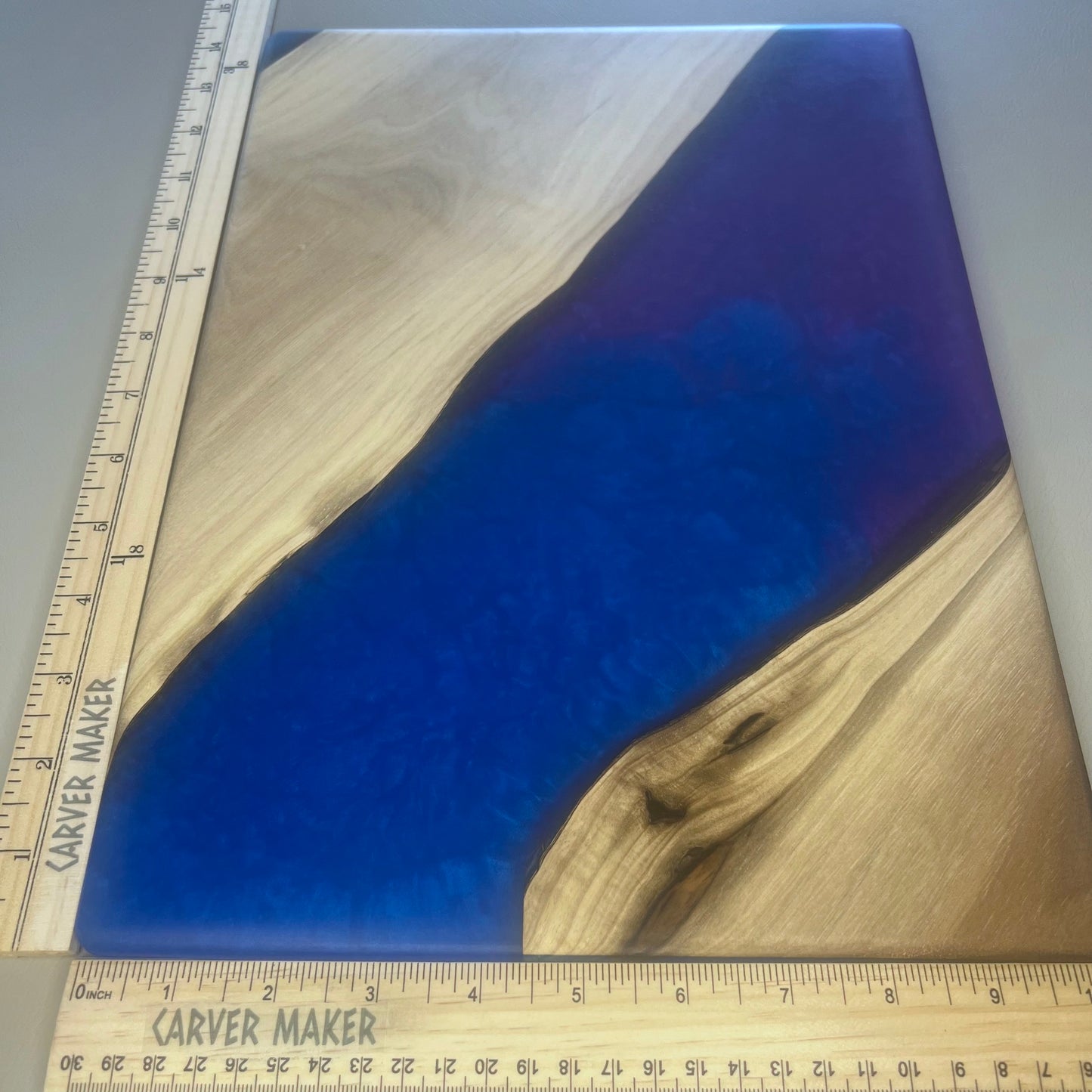 Walnut with Purple & Blue Resin Serving Board