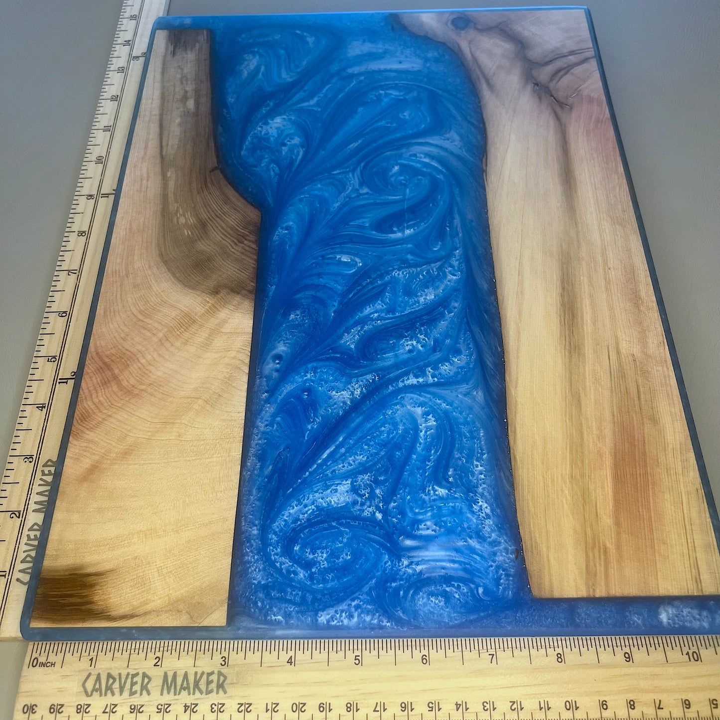 Manitoba Maple with Blue Resin Serving Board