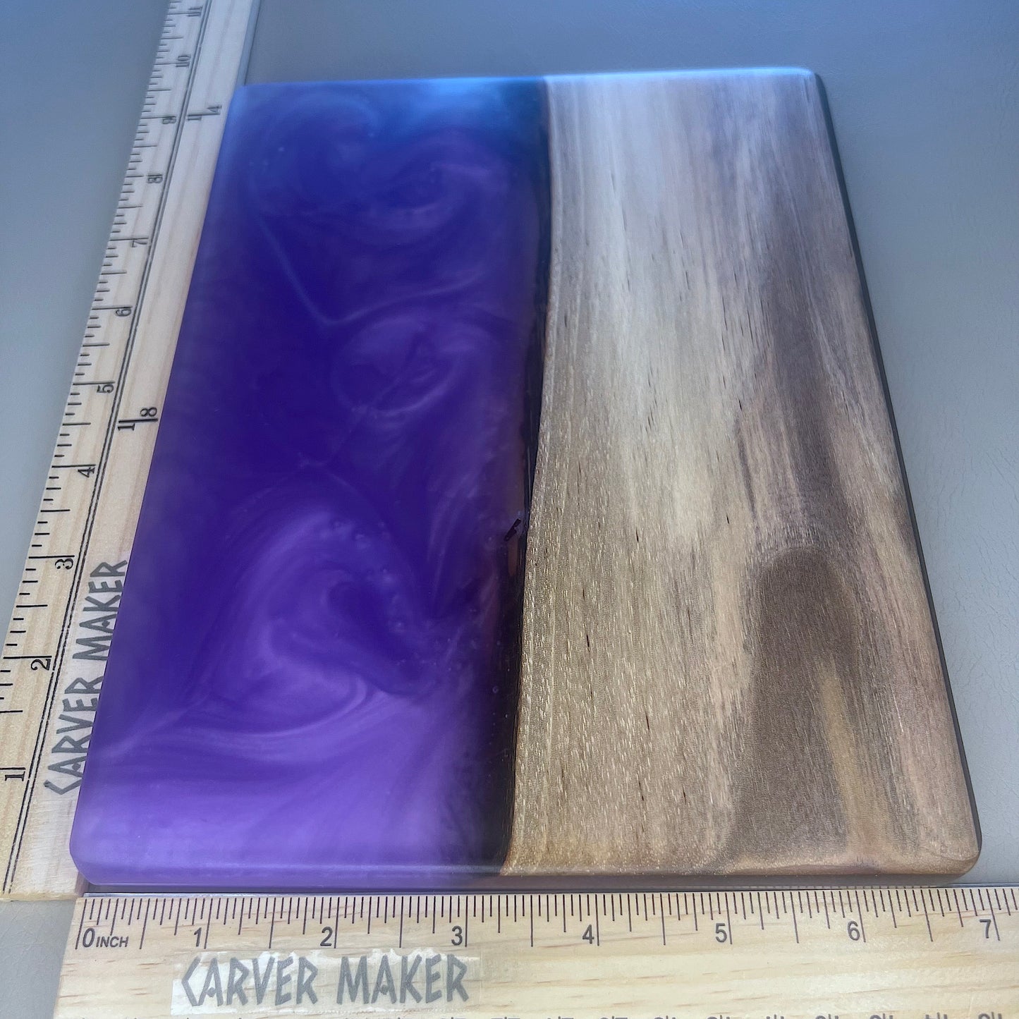 Walnut with Purple Resin Butter Board